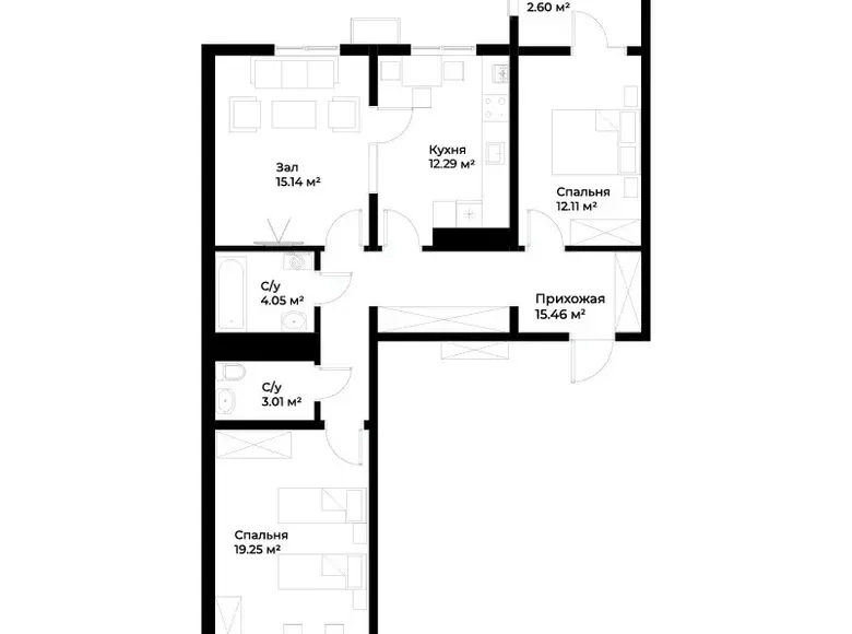 Сотилади 3 хонали квартира, 84 м², 15/16 қават — Мирзо Улуғбек тумани