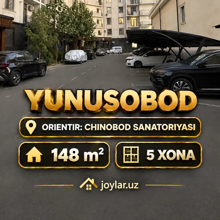 Sotiladi 5 xonali kvartira, 148 m², 7/9 qavat — Yunusobod tumani