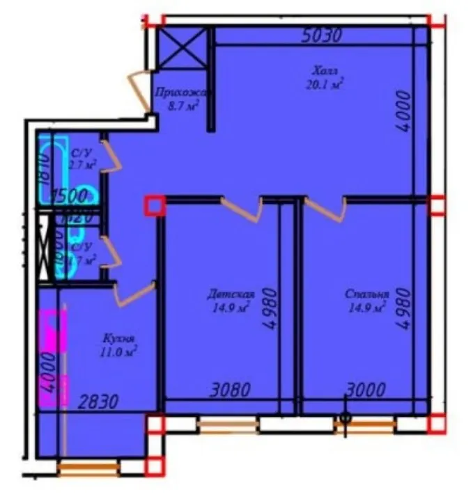 Сотилади 3 хонали квартира, 80 м², 3/6 қават — Чирчиқ шаҳри