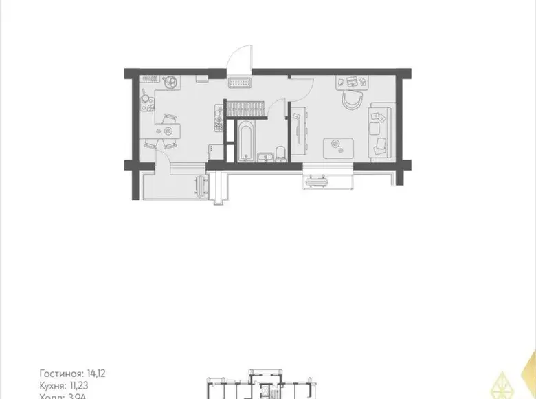 Sotiladi 1 xonali kvartira, 33 m², 4/16 qavat — Yakkasaroy tumani
