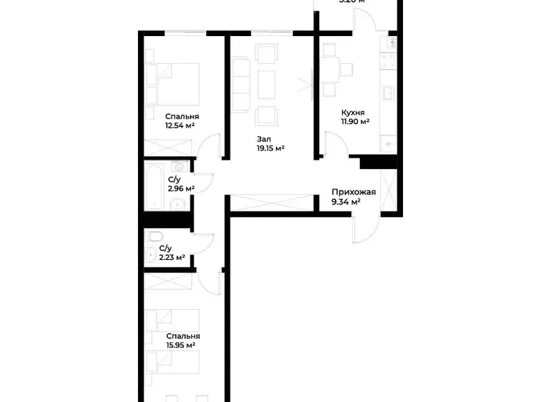 Сотилади 3 хонали квартира, 79 м², 5/16 қават — Мирзо Улуғбек тумани