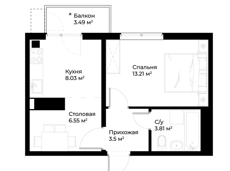 Sotiladi 1 xonali kvartira, 36 m², 13/15 qavat — Mirobod tumani