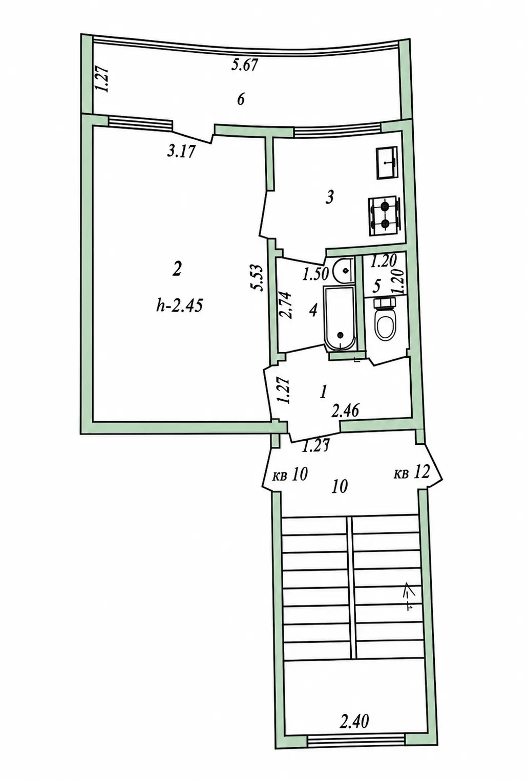 Sotiladi 1 xonali kvartira, 38 m², 4/4 qavat — Chilonzor tumani