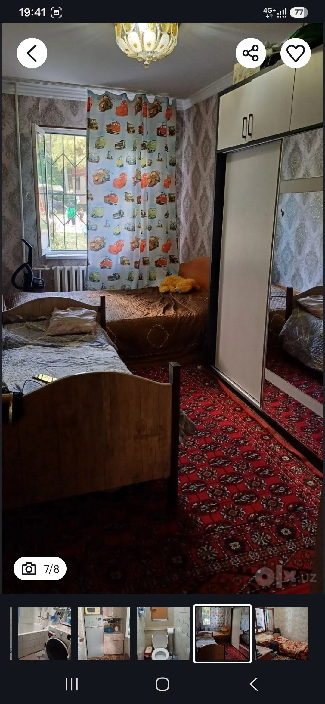 Sotiladi 2 xonali kvartira, 50 m², 1/4 qavat — Chilonzor tumani