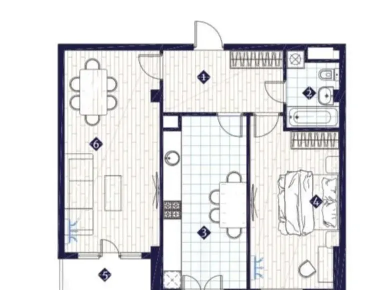 Sotiladi 3 xonali kvartira, 71 m², 6/14 qavat — Yunusobod tumani