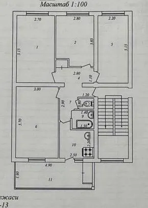 Продаётся 4-комнатная квартира, 89 м², 3/4 этаж — Шайхантахурский район