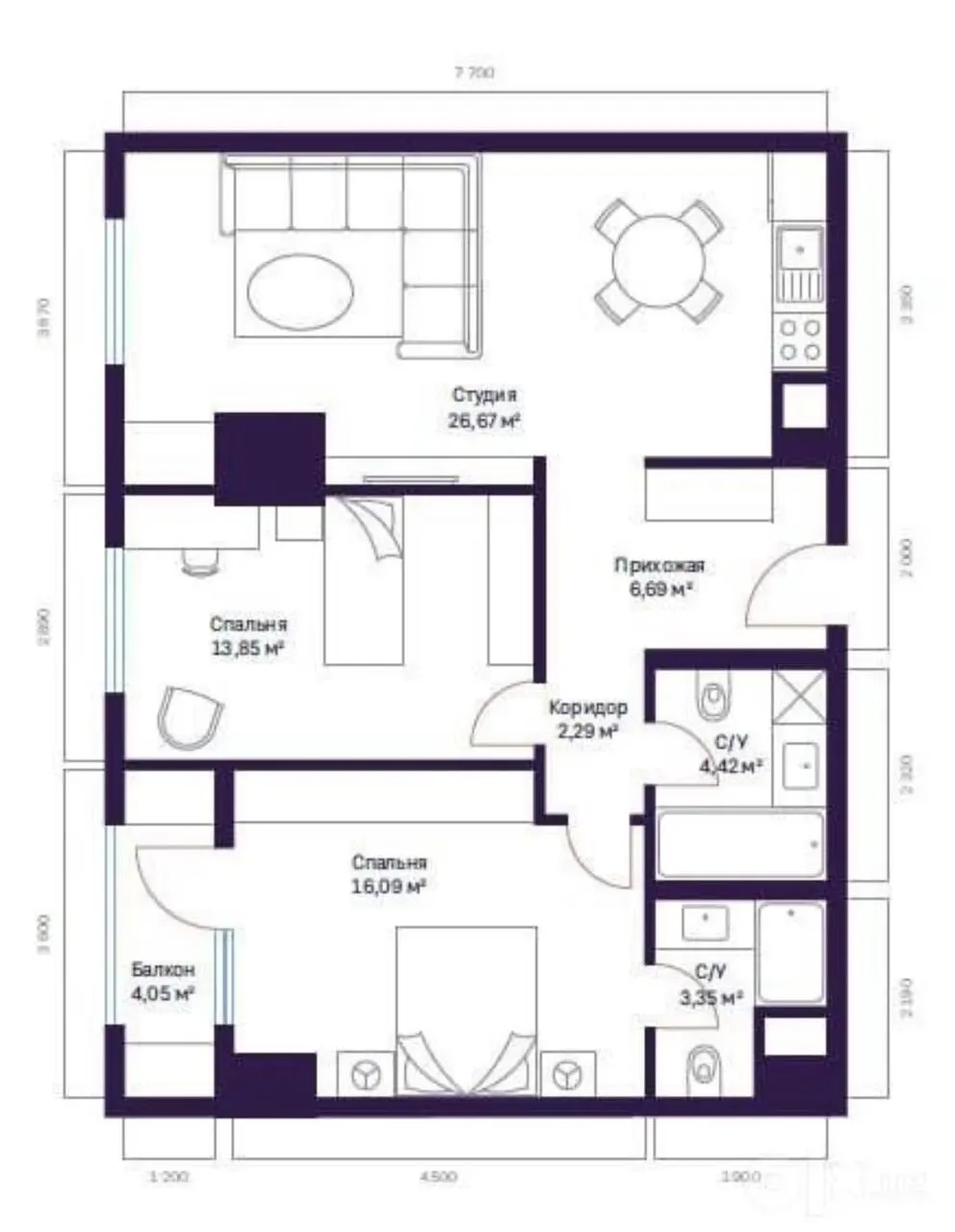Продаётся 3-комнатная квартира, 75,7 м², 13/25 этаж — Яккасарайский район