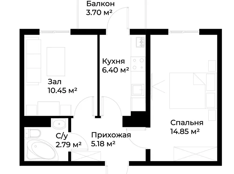 Сотилади 2 хонали квартира, 41 м², 16/16 қават — Яшнобод тумани