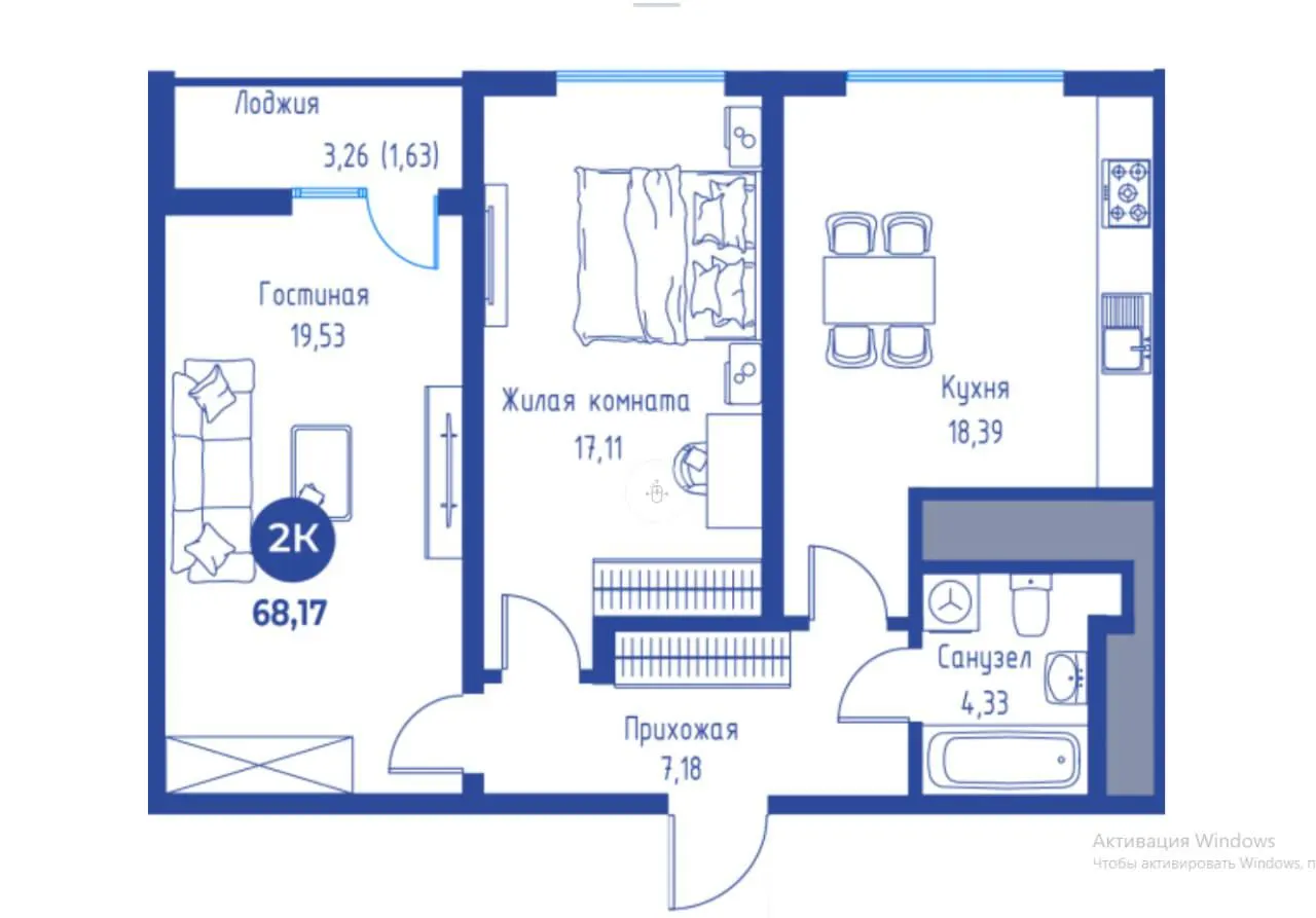 Продаётся 2-комнатная квартира, 68.2 м², 12/15 этаж — Мирзо-Улугбекский район