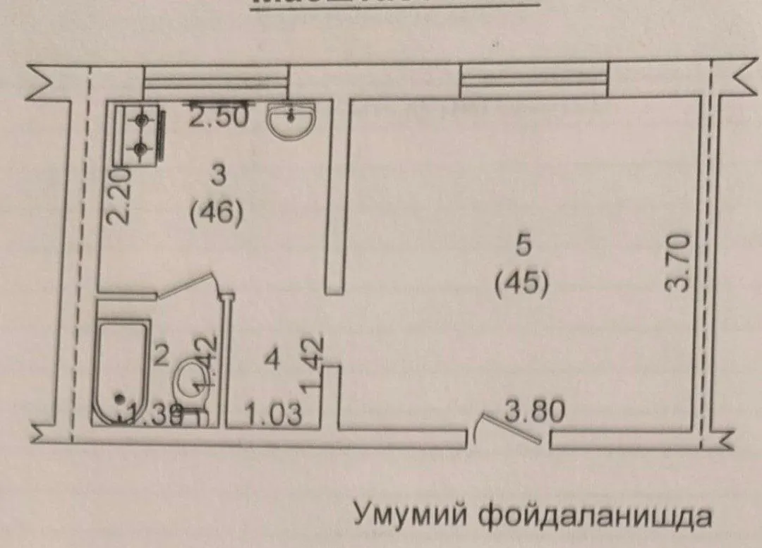 Сотилади 1 хонали квартира, 23 м², 2/4 қават — Юнусобод тумани