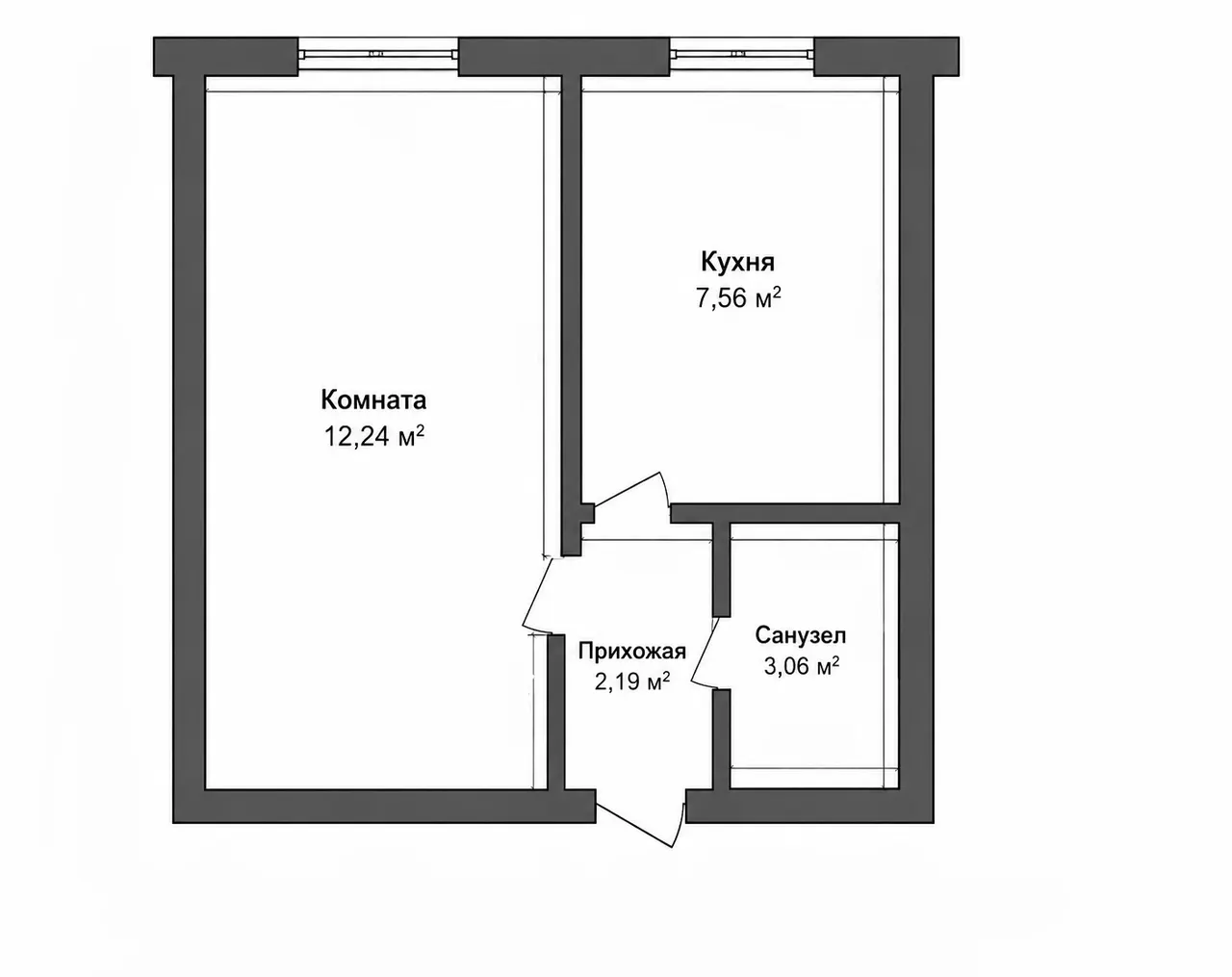 Сотилади 1 хонали квартира, 25 м², 1/4 қават — Мирзо Улуғбек тумани