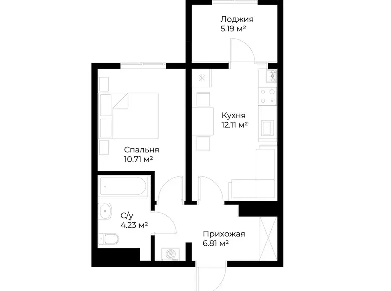 Продаётся 1-комнатная квартира, 39 м², 2/12 этаж — Мирзо-Улугбекский район