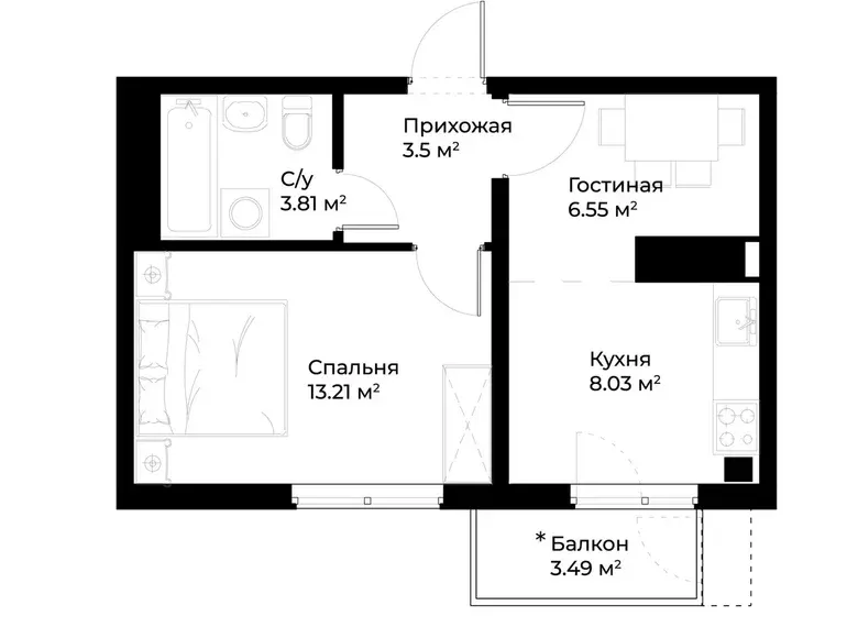 Sotiladi 1 xonali kvartira, 36 m², 14/15 qavat — Mirobod tumani