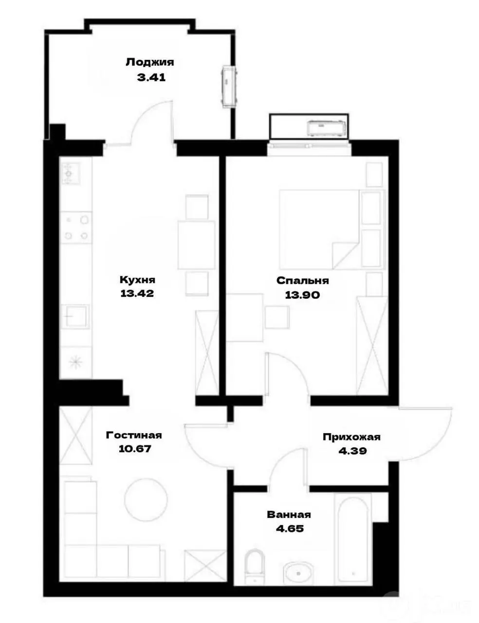 Сотилади 2 хонали квартира, 52 м², 5/16 қават — Миробод тумани