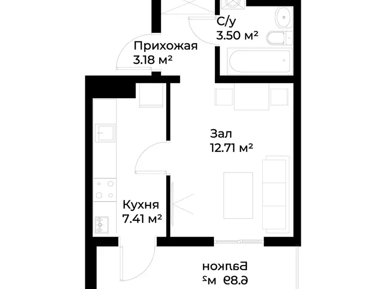 Сотилади 1 хонали квартира, 29 м², 16/16 қават — Яшнобод тумани