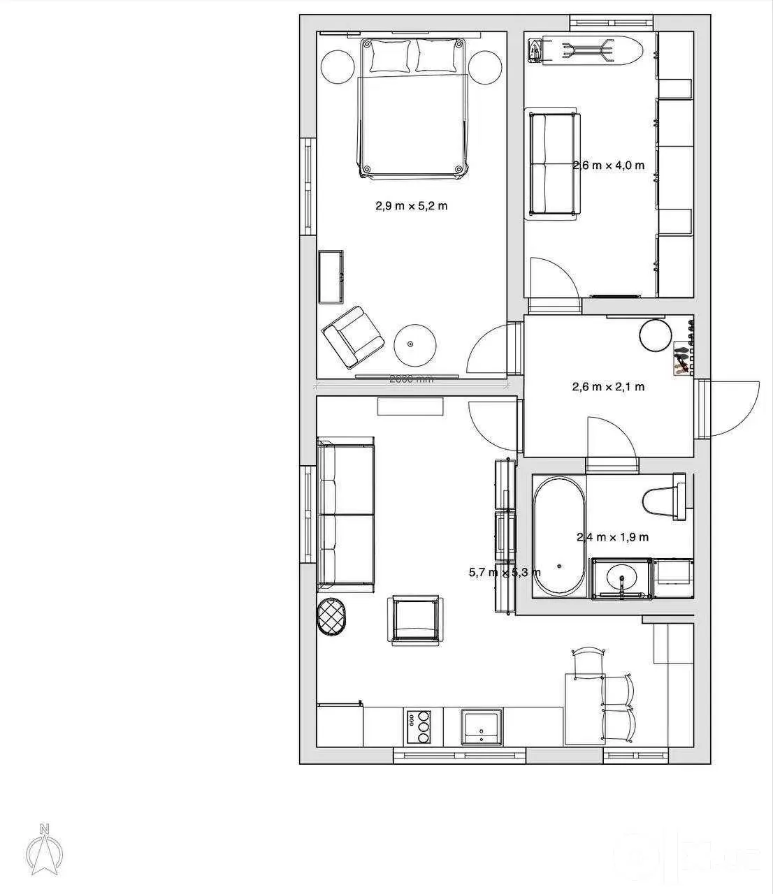 Продаётся 3-комнатная квартира, 60 м², 1/5 этаж — Мирзо-Улугбекский район