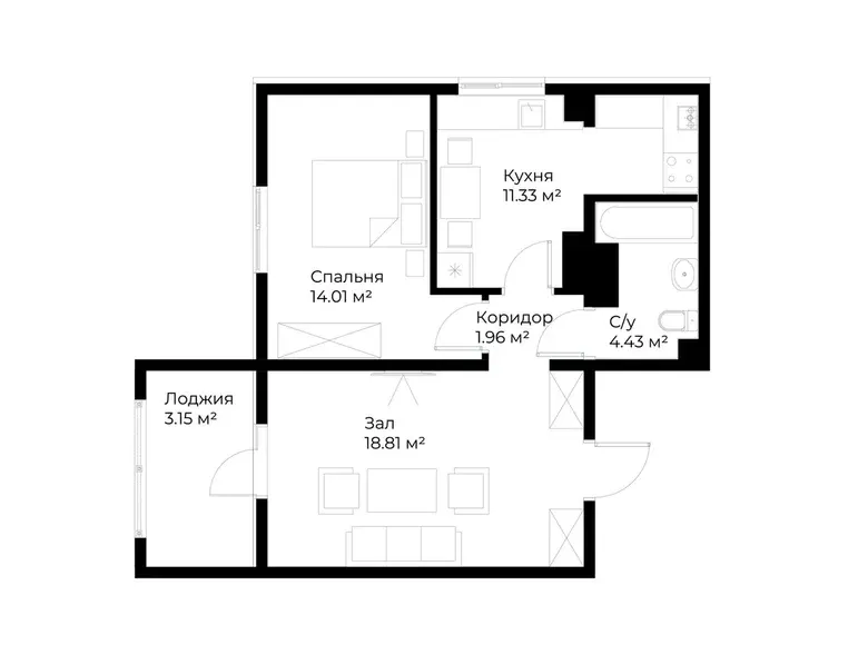 Sotiladi 2 xonali kvartira, 54 m², 4/12 qavat — Mirzo Ulugʻbek tumani