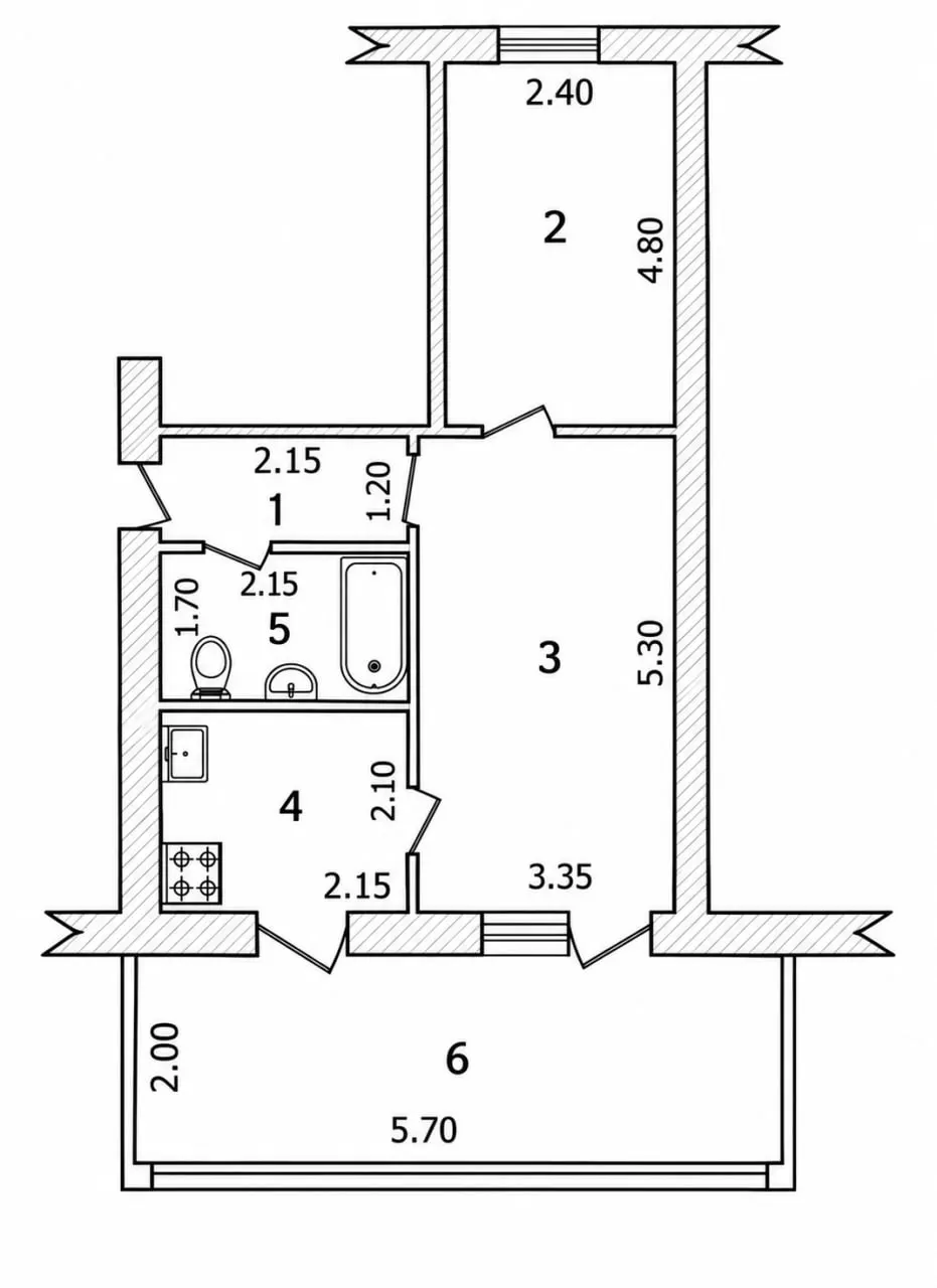 Sotiladi 2 xonali kvartira, 52 m², 4/5 qavat — Mirzo Ulugʻbek tumani