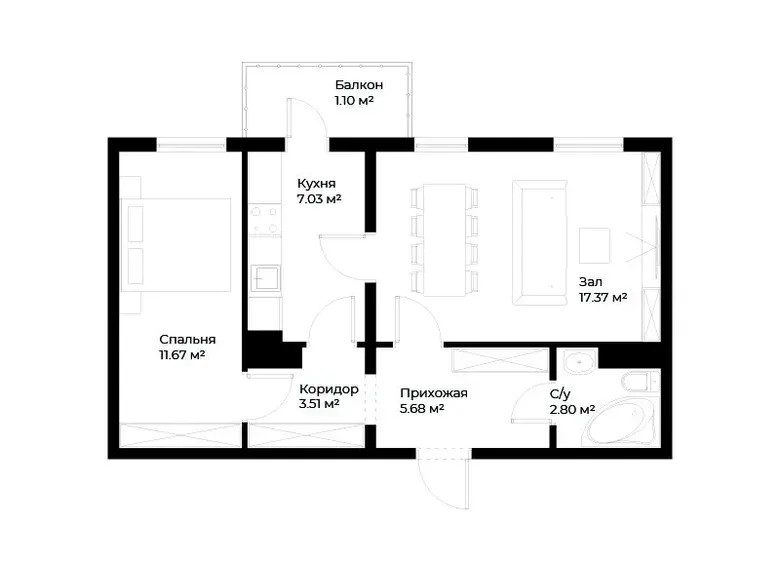 Сотилади 2 хонали квартира, 49 м², 14/16 қават — Миробод тумани
