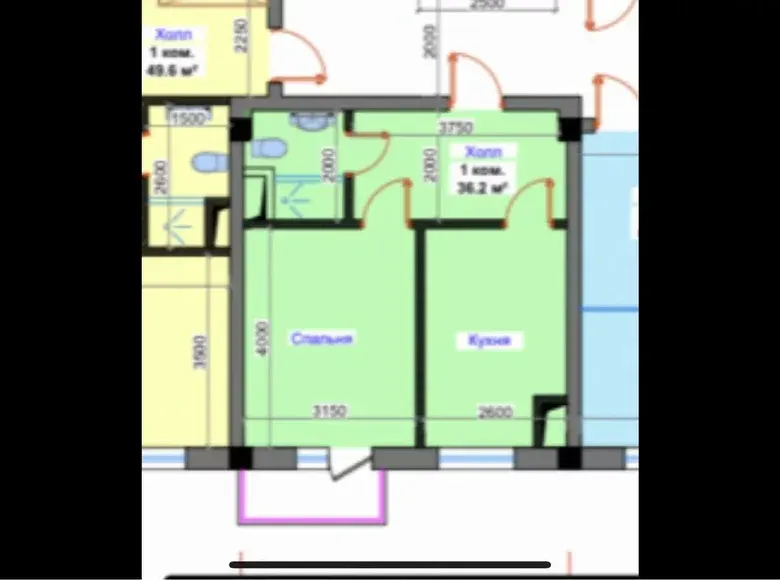 Sotiladi 1 xonali kvartira, 38 m², 6/7 qavat — Mirobod tumani