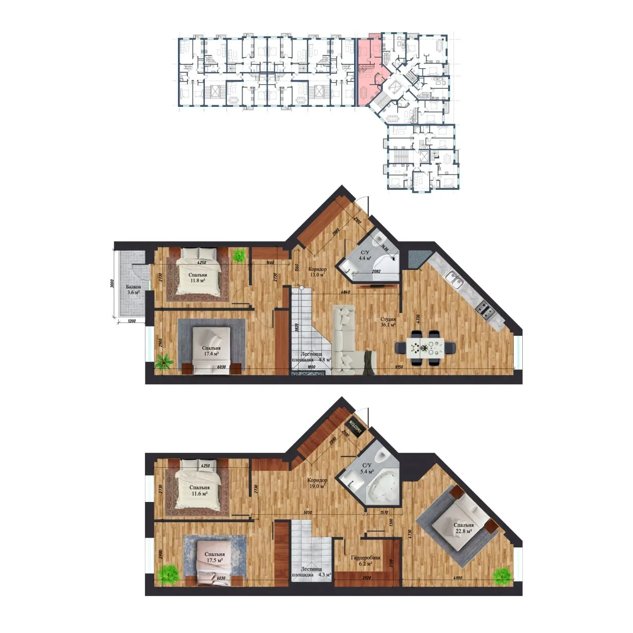 Sotiladi 6 xonali kvartira, 168 m², 9/10 qavat — Yashnobod tumani