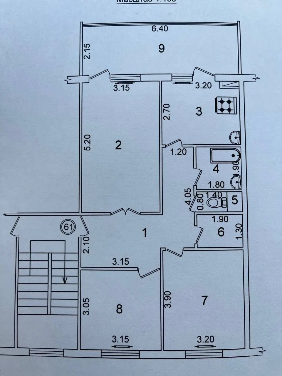 Сотилади 3 хонали квартира, 78 м², 5/5 қават — Юнусобод тумани