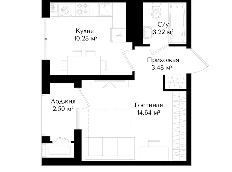 Сотилади 1 хонали квартира, 35 м², 3/16 қават — Яшнобод тумани