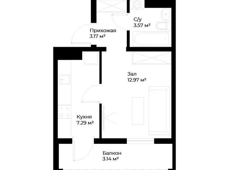 Продаётся 1-комнатная квартира, 30 м², 3/16 этаж — Мирабадский район
