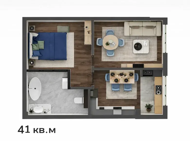 Сотилади 1 хонали квартира, 41 м², 8/9 қават — Мирзо Улуғбек тумани
