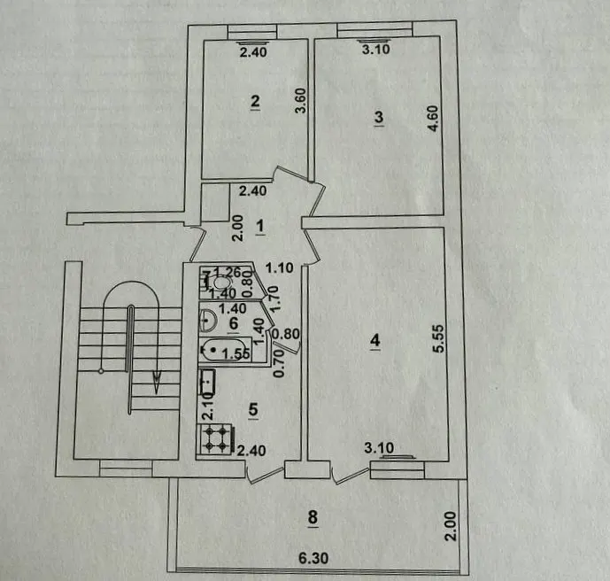 Сотилади 3 хонали квартира, 68 м², 4/5 қават — Учтепа тумани
