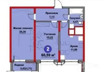 Продаётся 2-комнатная квартира, 60,6 м², 6/15 этаж — Мирзо-Улугбекский район