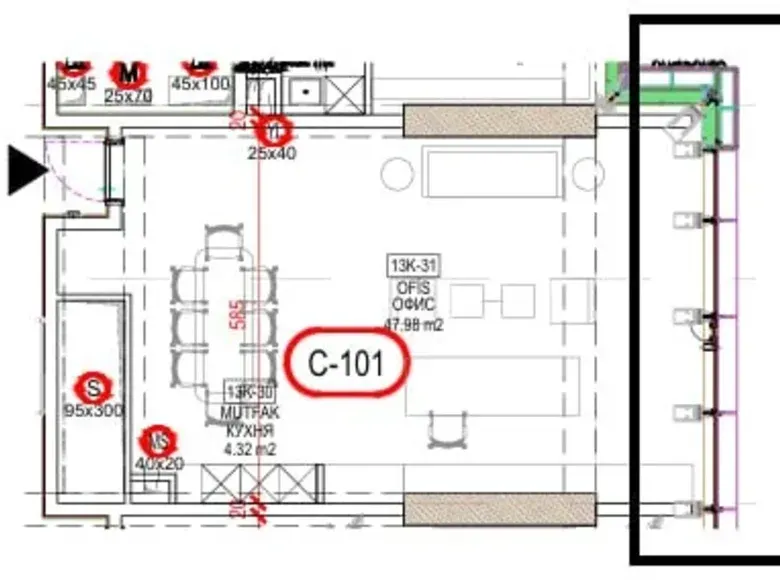 Ижарага берилади тижорат биноси, 52 м², 13/51 қават — Шайхонтоҳур тумани