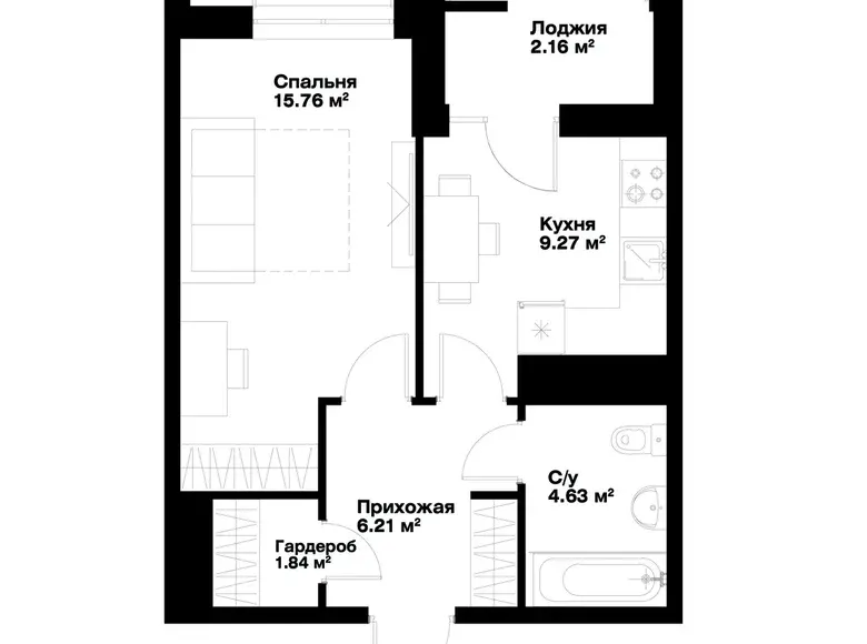 Продаётся 1-комнатная квартира, 41 м², 6/15 этаж — Мирабадский район