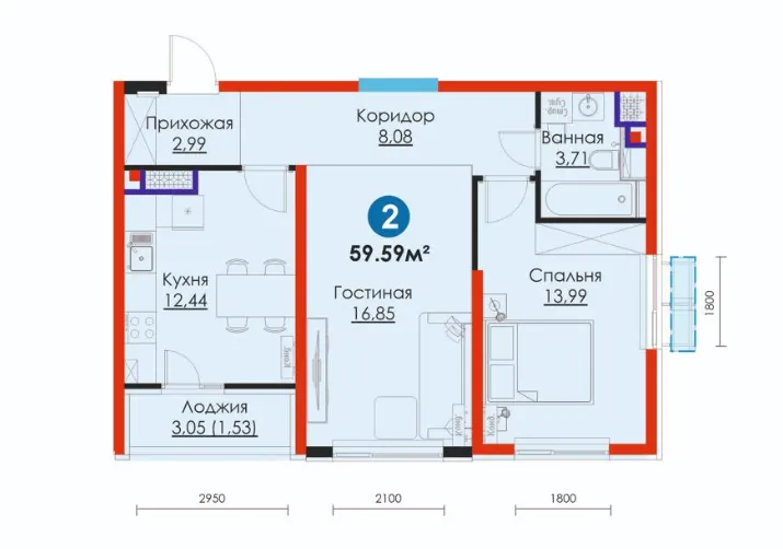 Sotiladi 2 xonali kvartira, 60 m², 12/12 qavat — Yashnobod tumani