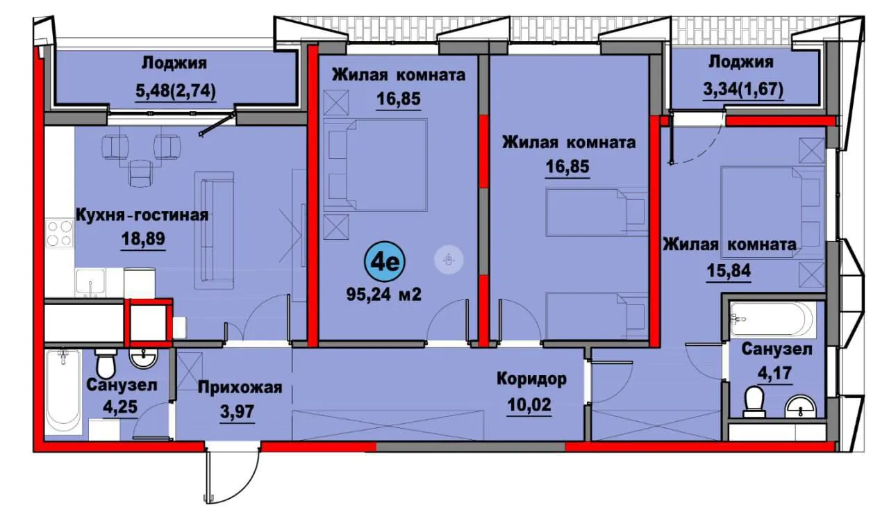 Продаётся 4-комнатная квартира, 96,5 м², 13/14 этаж — Мирзо-Улугбекский район