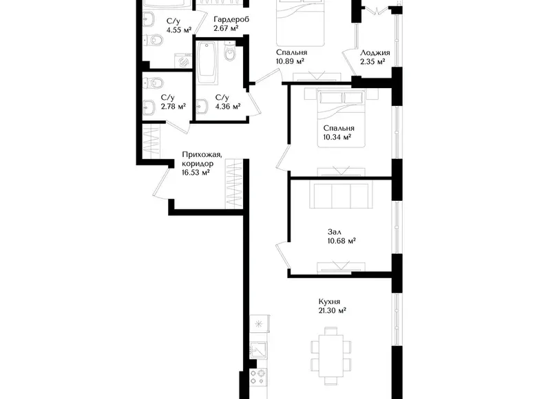 Сотилади 3 хонали квартира, 84 м², 5/16 қават — Яшнобод тумани