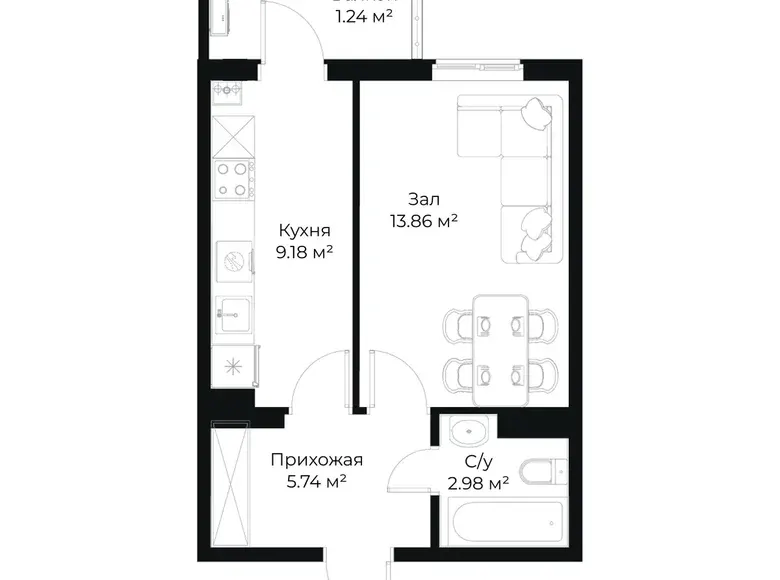 Сотилади 1 хонали квартира, 33 м², 16/16 қават — Яшнобод тумани