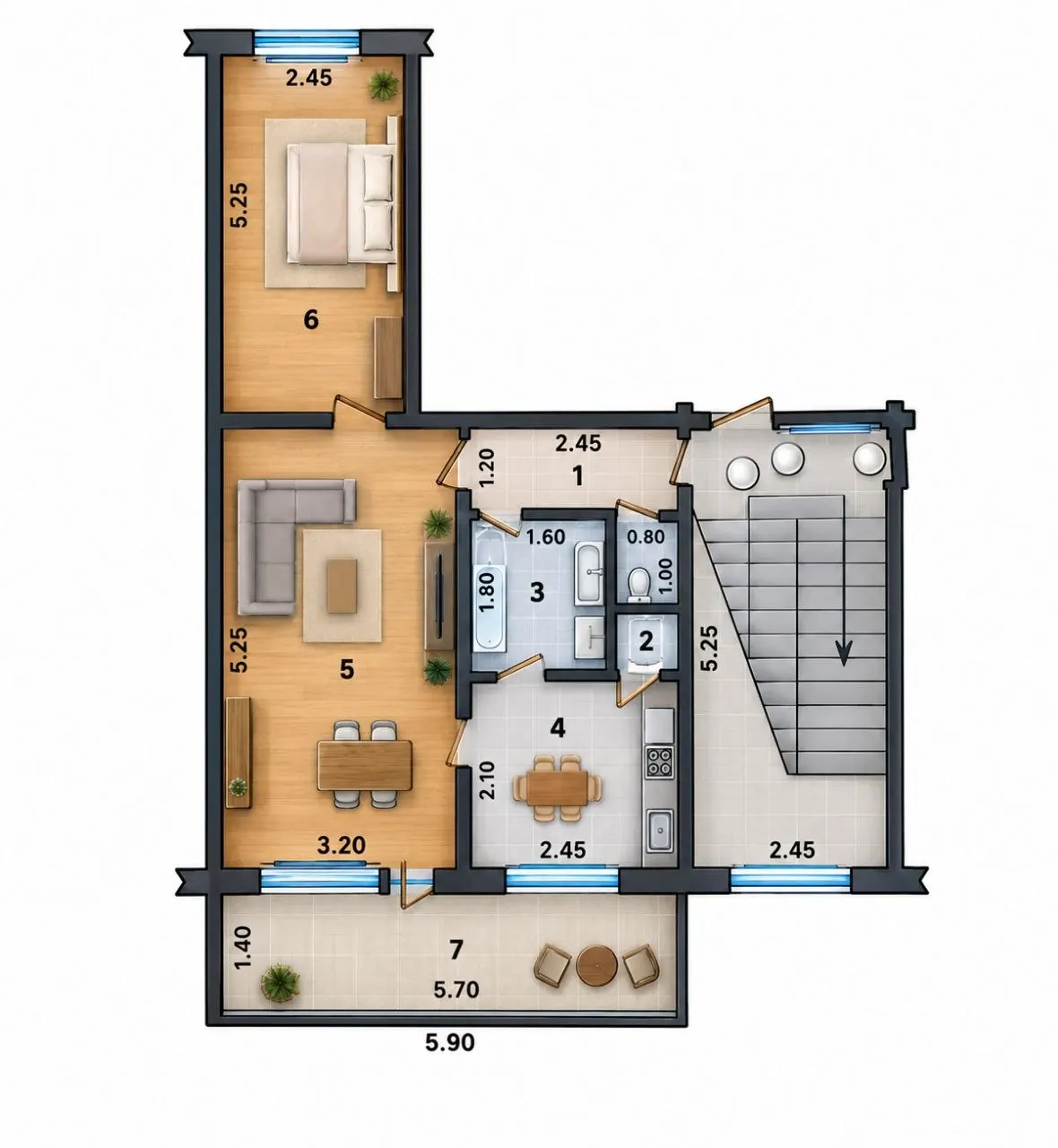 Sotiladi 2 xonali kvartira, 48 m², 4/4 qavat — Yashnobod tumani