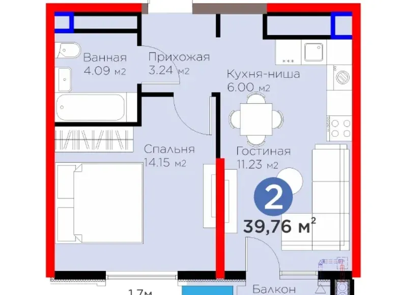 Продаётся 2-комнатная квартира, 40 м², 16/16 этаж — Мирабадский район