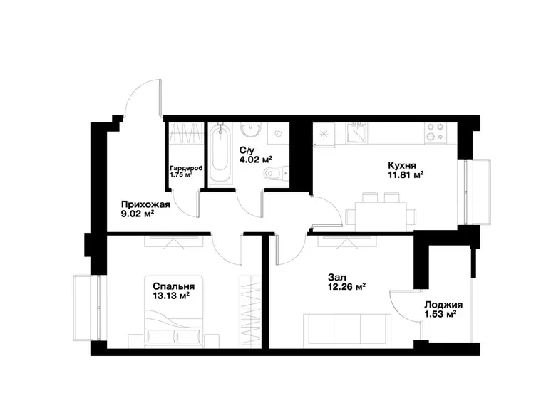 Продаётся 2-комнатная квартира, 53 м², 10/15 этаж — Мирабадский район