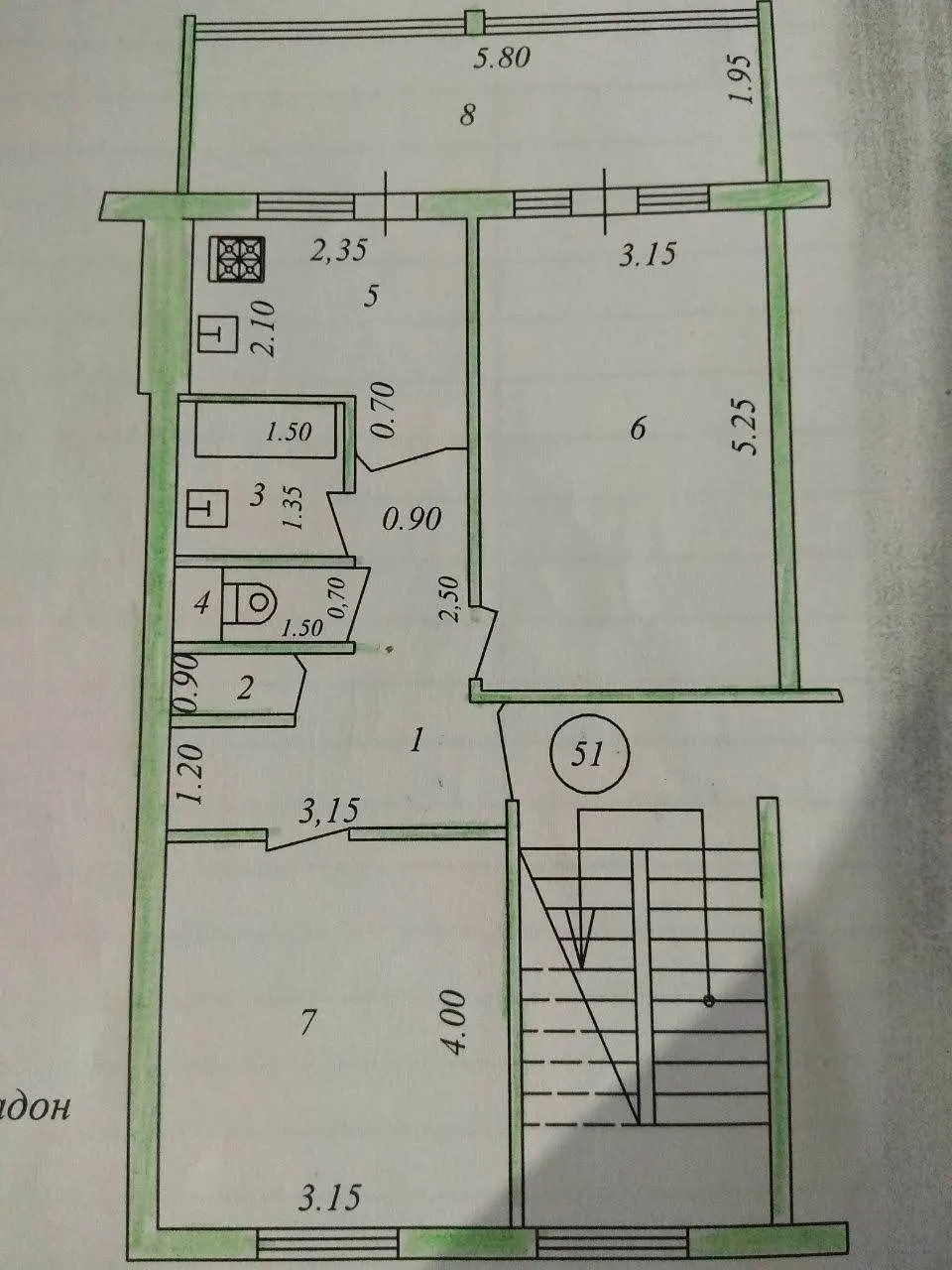 Продаётся 2-комнатная квартира, 58 м², 3/5 этаж — Юнусабадский район