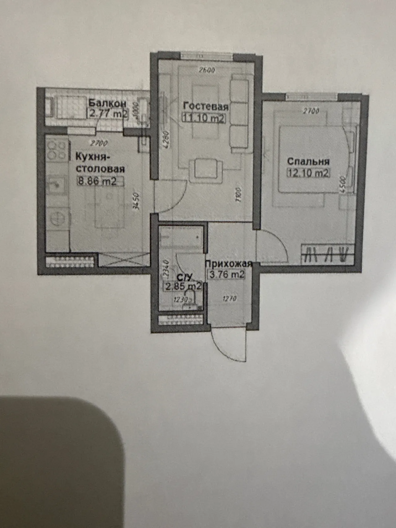 Продаётся 2-комнатная квартира, 40 м², 6/16 этаж — Яшнабадский район