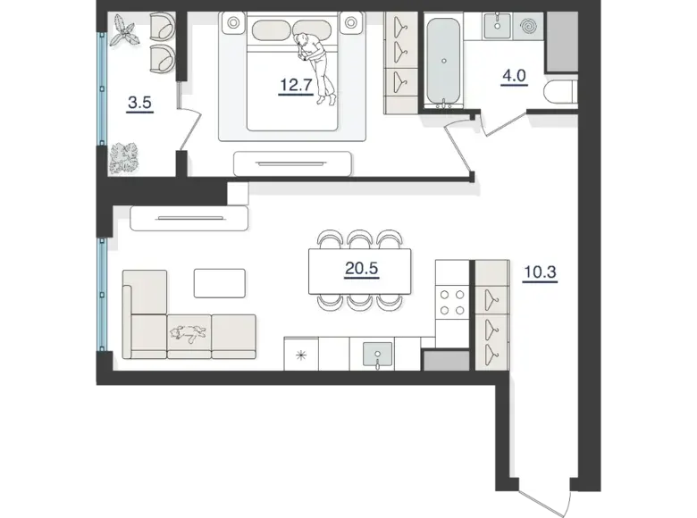 Сотилади 2 хонали квартира, 53 м², 9/30 қават — Яшнобод тумани