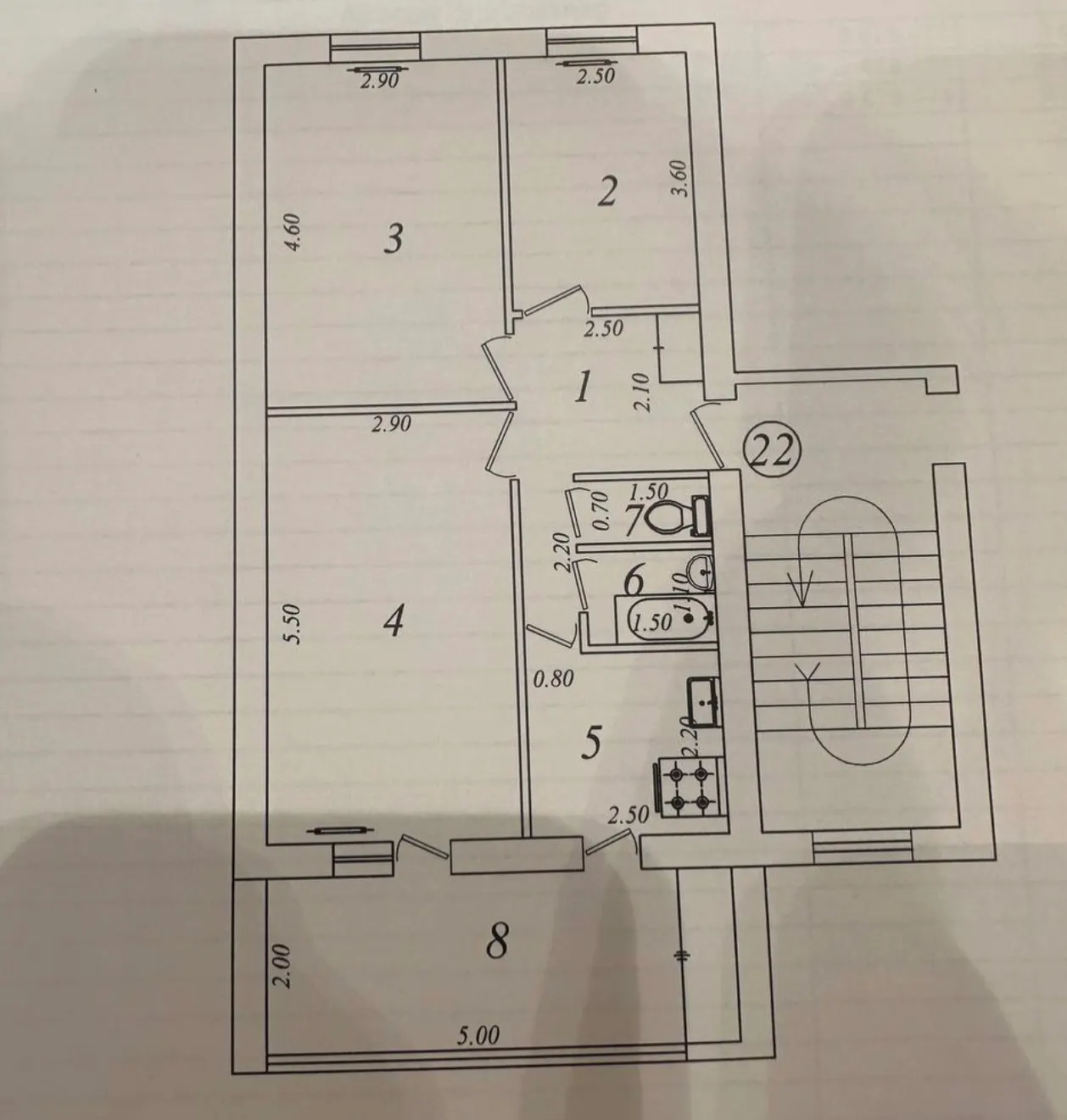 Sotiladi 3 xonali kvartira, 64 m², 4/5 qavat — Uchtepa tumani