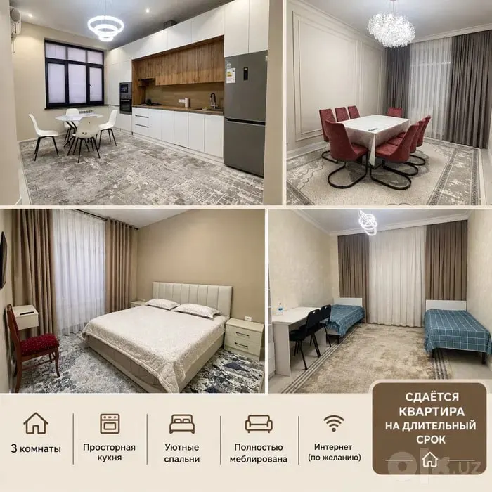 Ijaraga beriladi 3 xonali kvartira, 90 m², 6/10 qavat — Mirzo Ulugʻbek tumani