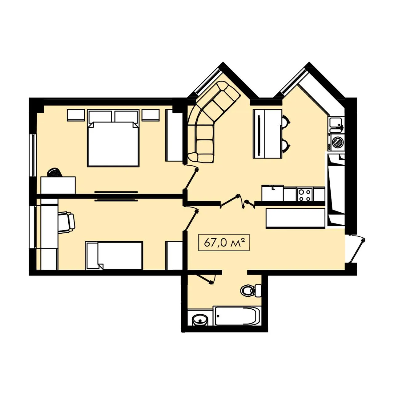 Сотилади 3 хонали квартира, 67 м², 11/13 қават — Юнусобод тумани