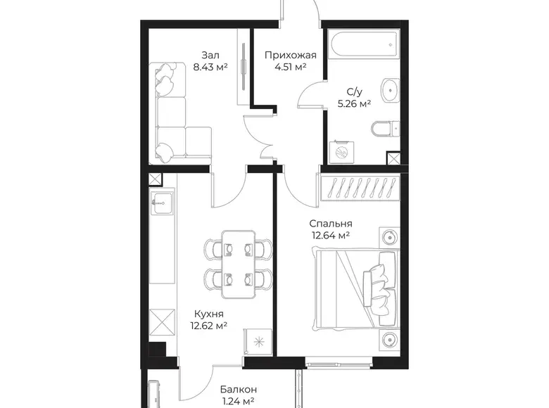 Сотилади 2 хонали квартира, 45 м², 2/16 қават — Яшнобод тумани