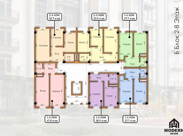 Сотилади 2 хонали квартира, 54 м², 7/8 қават — Яшнобод тумани