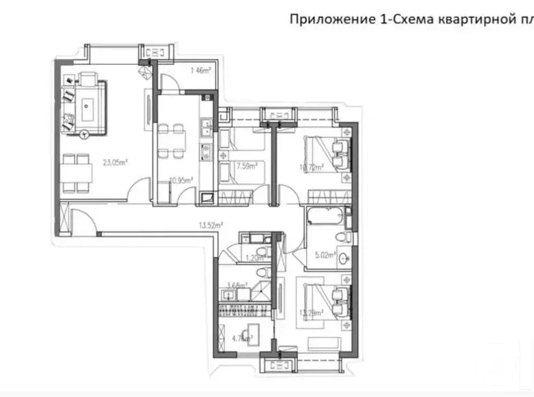 Sotiladi 4 xonali kvartira, 95 m², 4/16 qavat — Yunusobod tumani
