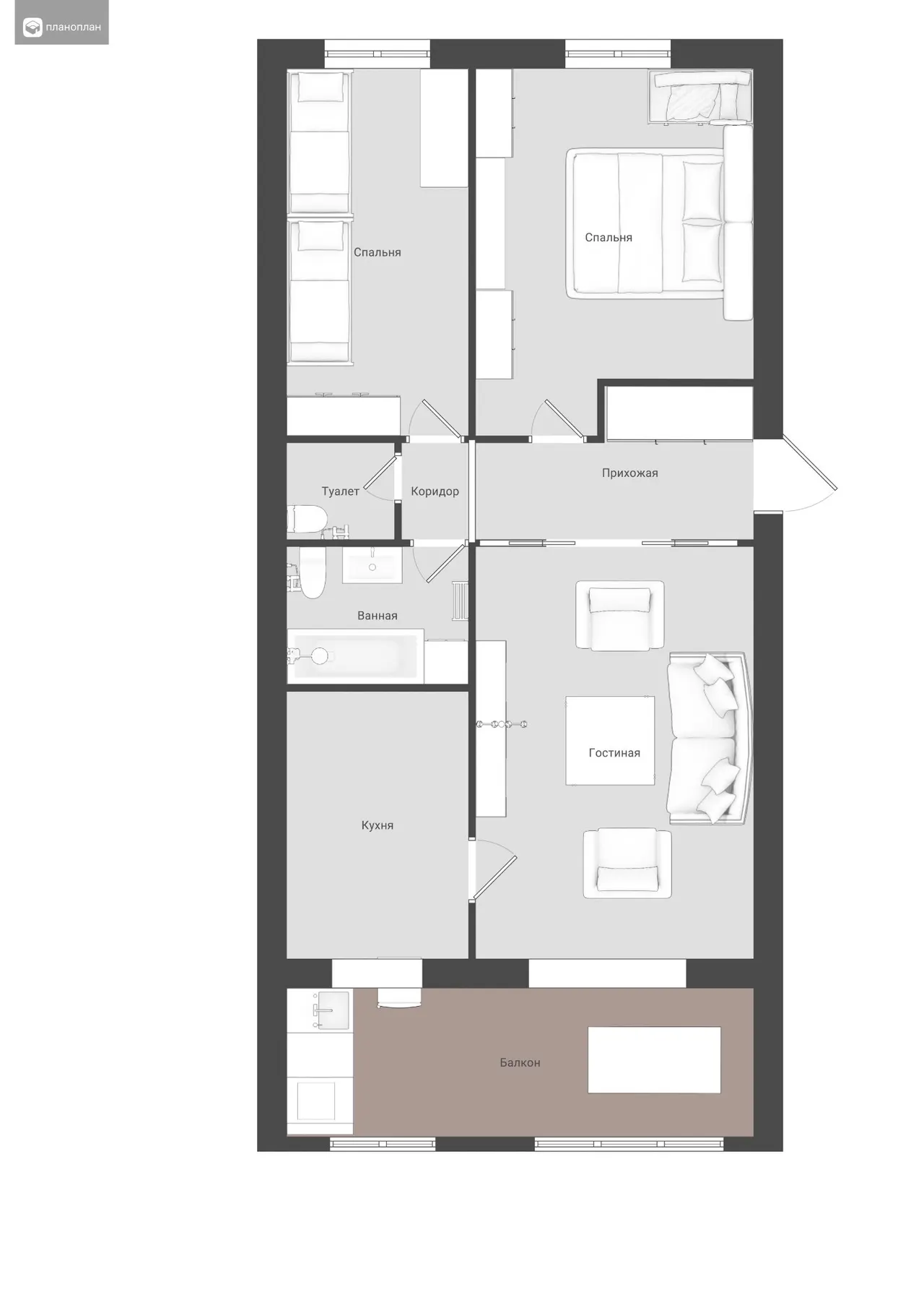 Сотилади 3 хонали квартира, 85 м², 2/4 қават — Юнусобод тумани
